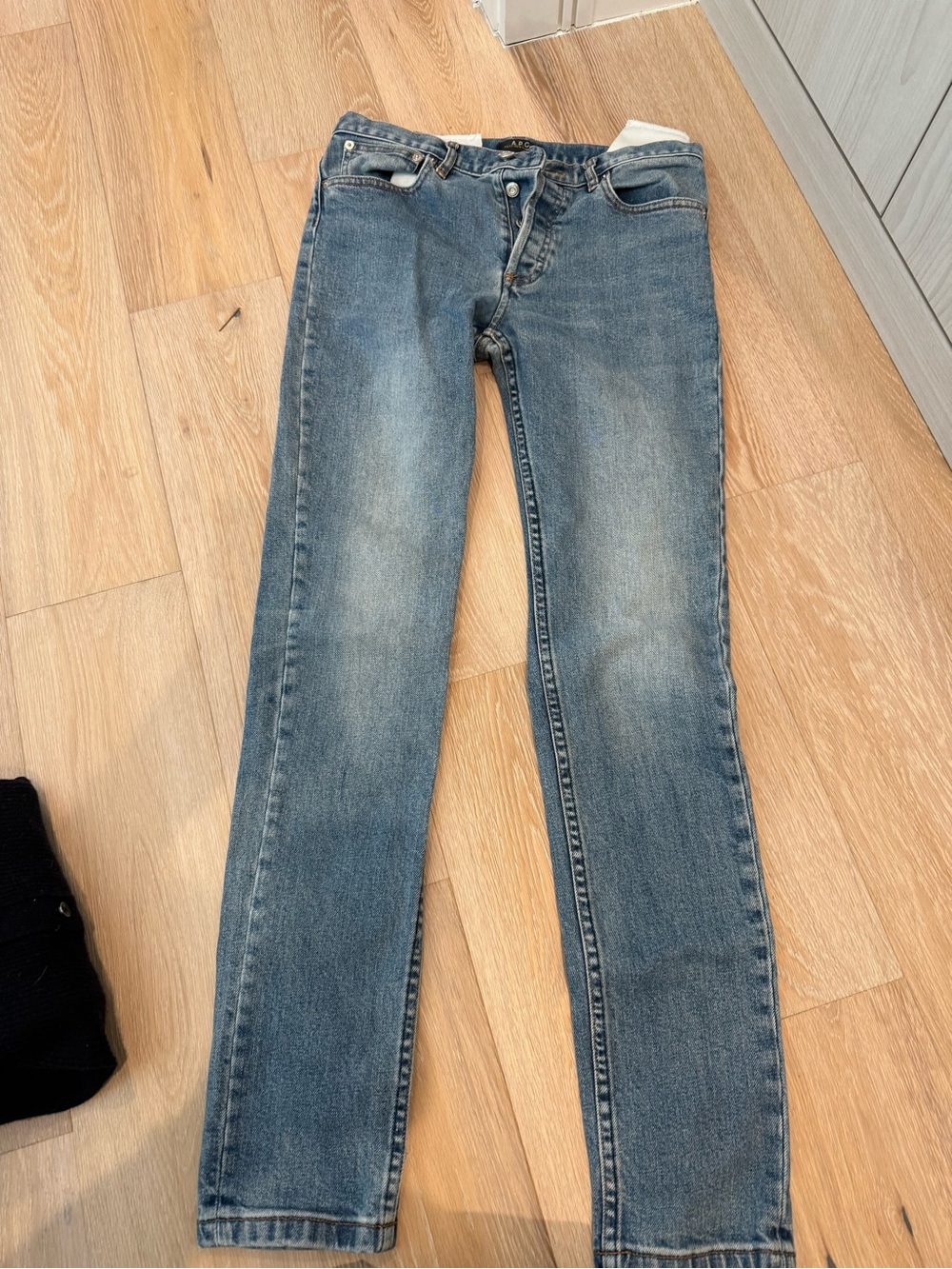 A.P.C. Men’s Slim Straight Jeans in Washed Blue